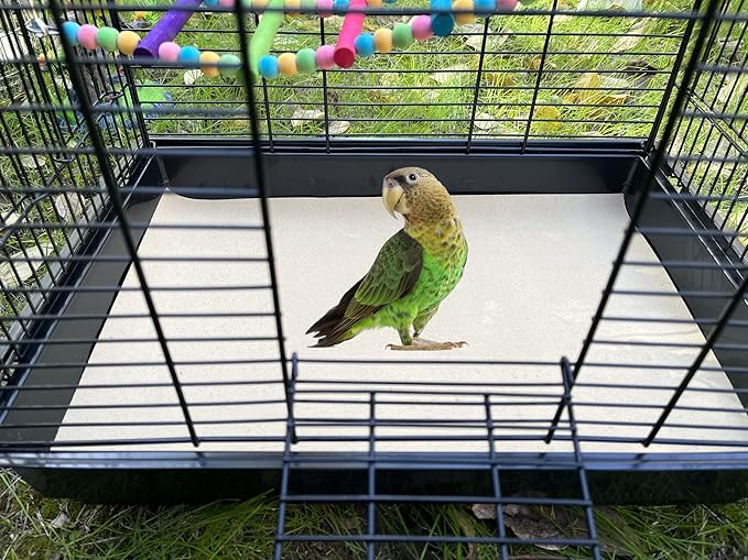Gravel Paper for Bird Cage,BirdCage Liner Papers Cuttable Gravel Liner Sea Sand Paper Pet Animal Cages Cushion Great for Hard-Billed Birds Parrot | Clean Safe & Aids in Digestion (8 PCS - 17" x 11")