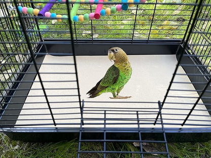 Gravel Paper for Bird Cage,BirdCage Liner Papers Cuttable Gravel Liner Sea Sand Paper Pet Animal Cages Cushion Great for Hard-Billed Birds Parrot | Clean Safe & Aids in Digestion (8 PCS - 17" x 11")