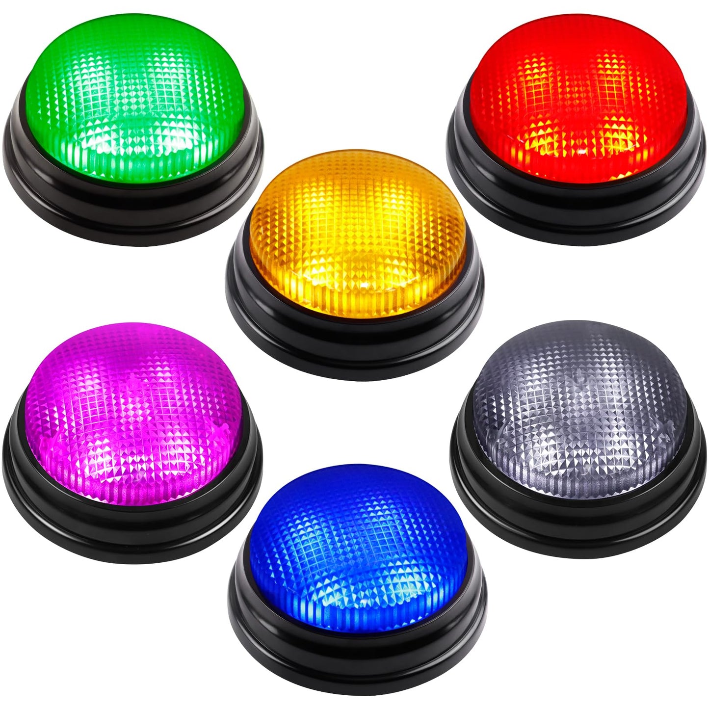 BEAN LIEVE Buzzers for Trivia Games - Set of 6 Game Buzzers, Compact Portable Buzzers for Classroom Trivia, Family Feud, Party Games, Team Quiz Nights - Fun for Teachers, Kids, Families