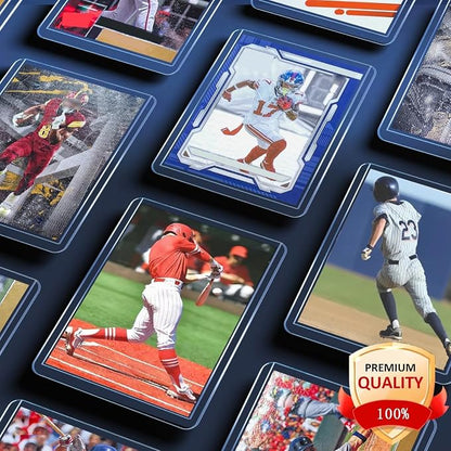 2000 Hard Plastic Card Sleeves, Premium Baseball Card Protectors, 3"x 4" Trading Cards Sleeves, Sports Game Cards Holder Top Cases (1000 Hard Sleeve + 1000 Soft Sleeve)