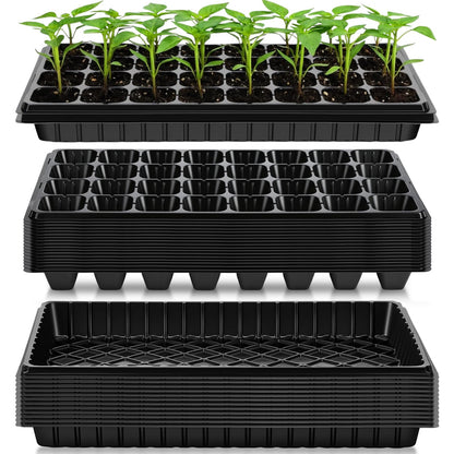 Vesici 32 Pack Seed Starter Trays, 32 Cell Seedling Trays with 1020 Flat Tray, Deep Plug Nursery Plant Pots for Germination, Water Collection, Indoor Outdoor Seed Starting & Transplanting