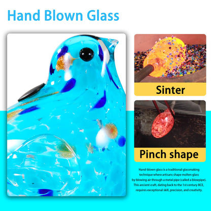 Naboher Glass Bird Shaped Plant Watering Ball Glass Automatic Watering Ball Flower Pot Insertion Spike Drip Irrigation Device Watering Ball Irrigation System Plant Enthusiast Gift (Light Blue)