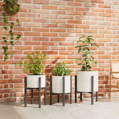 Linpla Adjustable Metal Plant Stand Indoor Outdoor - Fits 8 to 12 Inches Pots - Mid Century Modern Planter Stand Single Floor Flower Pot Holder Home Decor for Gardening Gifts
