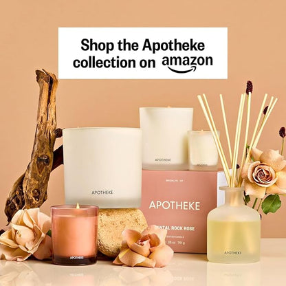 Apotheke Luxury Scented Reed Diffuser for Home, Santal Rock Rose - 6.7 Fl Oz Essential Oil Aromatherapy - 10 Rattan Scent Sticks Room Diffuser - Long-Lasting Fragrance for Bedroom, Home, Bathroom