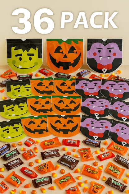 Halloween Trick-or-Treat Bags – 36 Pack Plastic Loot Bags – Boo Basket Fillers, Party Favor Bags & Candy Sacks