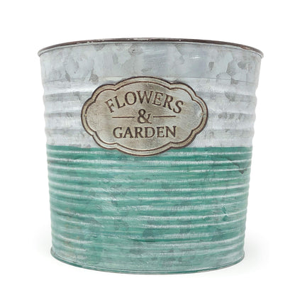 allgala Galvanized Planter Pot Indoor and Outdoor Decoration-8"-HD60072