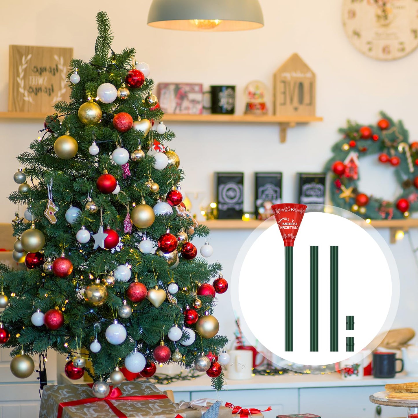Kaiedos Christmas Tree Watering Funnel - 39 Inch Funnel, Reusable Design, Makes Watering Your Live Tree a Snap!