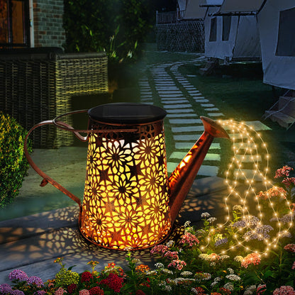 Forlivese 2PCS Solar Watering Can with Lights,Outdoor Decorations with Hanging Solar Garden Lights with Bracket Waterproof Watering Can Landscape Light for Patio Gardening Pathway 36LED