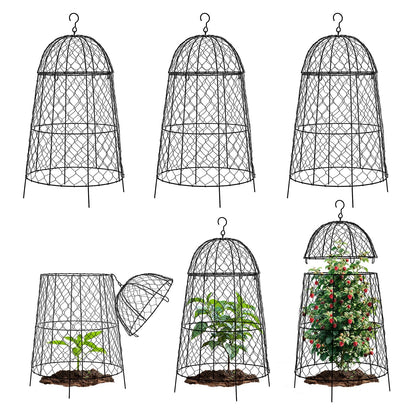 DFJFIFF Chicken Wire Plant Covers,20×12.6in Large Size Rust-Proof Plant Cages for Outdoor Plants, Flip-top Design for Easy Assembly,Rugged,Plants Protectors from Animals, 6-Pcs
