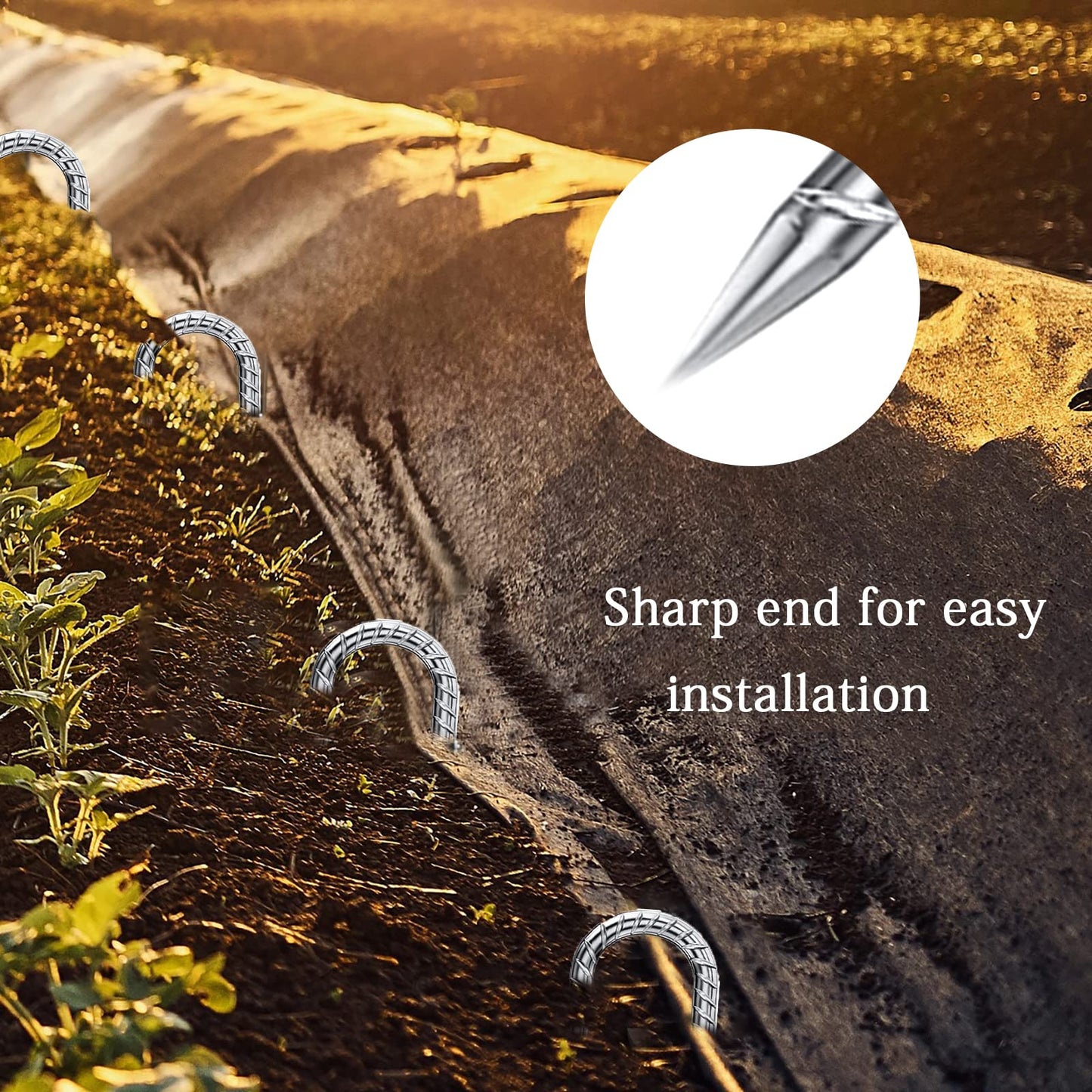 Rebar Stakes 12 Inch, Tent Stakes Heavy Duty Galvanized J Shaped 50 Pack Landscape Fabric Staples for Garden Weed Barrier Fabric Dog Fence Inflatable Camping Tents Artificial Turf