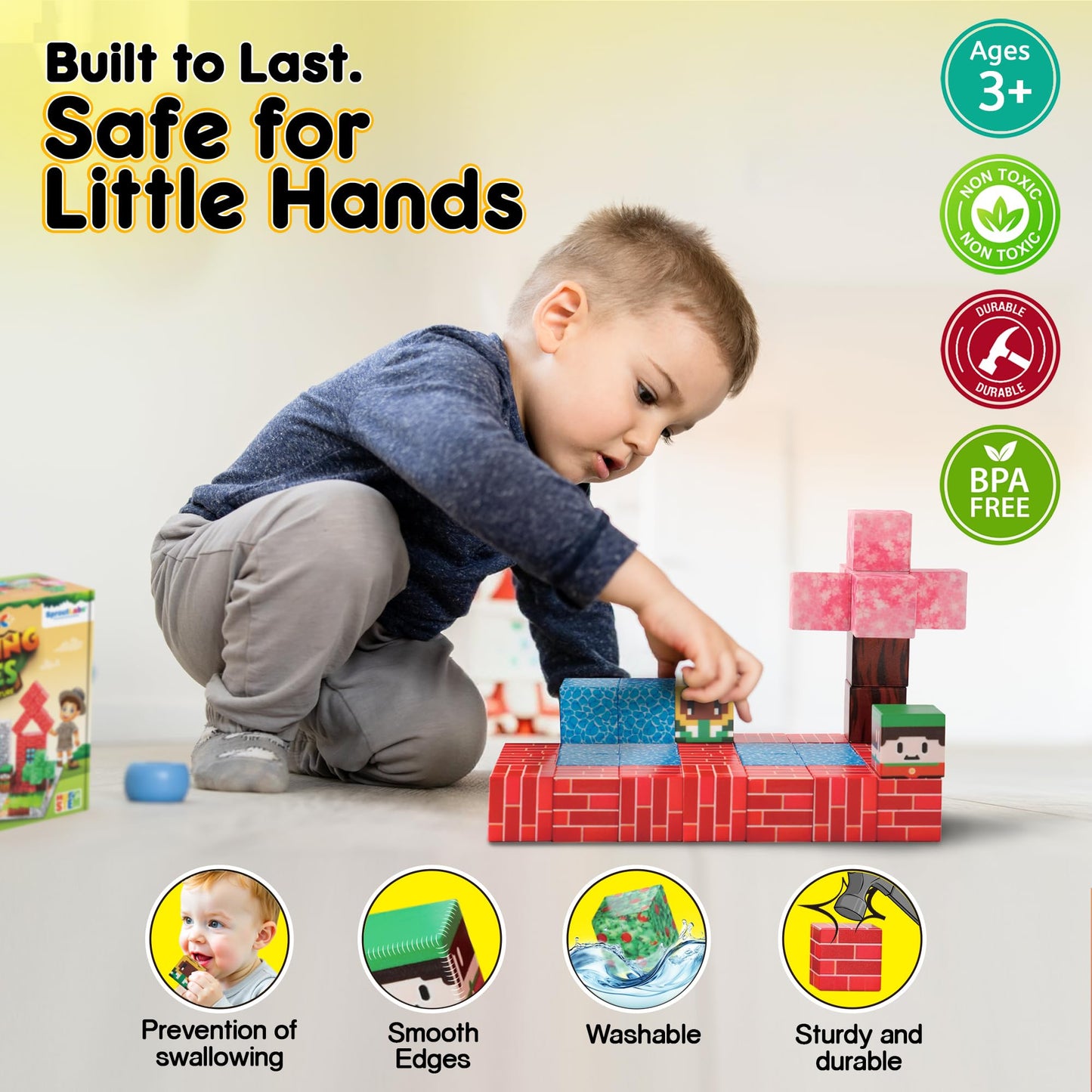 Magnetic Blocks, Magnetic Building Blocks for Kids, Building Blocks for Girls and Boys, Building Toys, Toddler Toys, Building Game Sensory Kids Ages 4 5 6 7 8 9, 100 Pcs