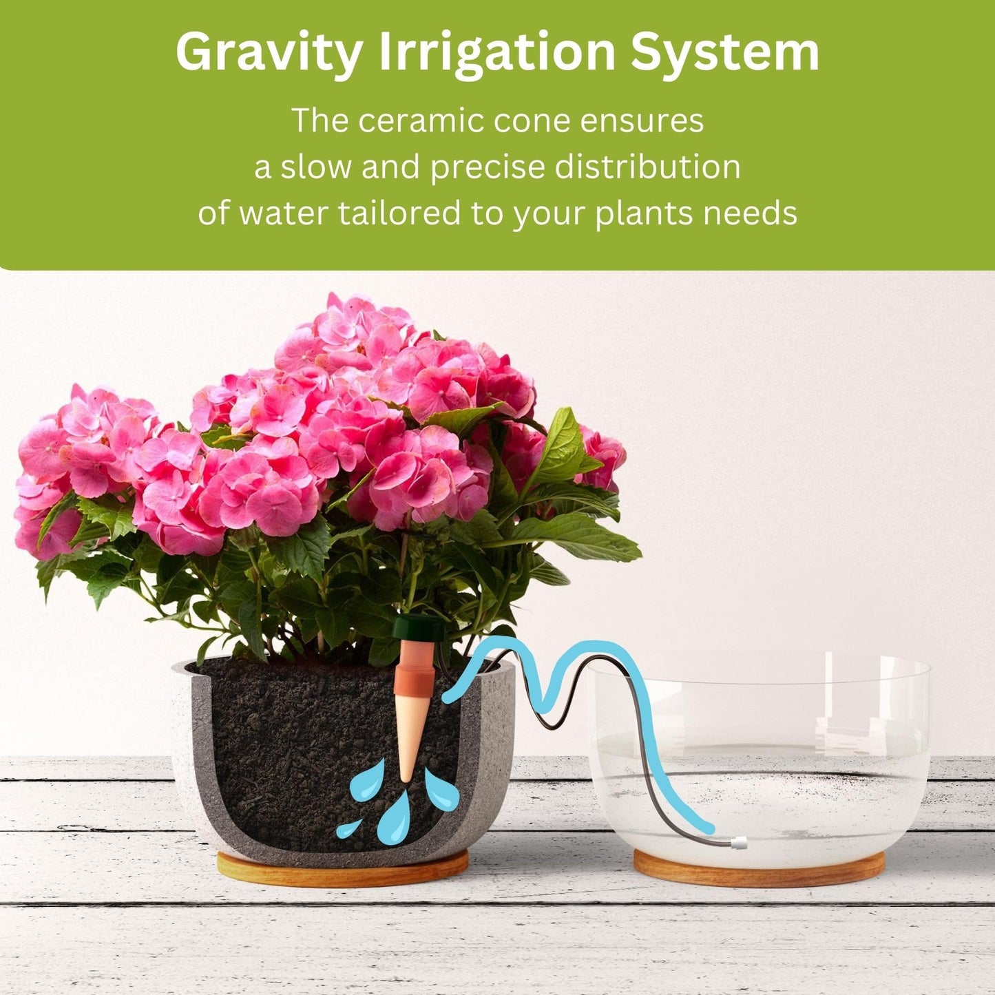 Blumat Classic Self-Watering Stakes - Automatic Drip Irrigation System for Indoor Plant Watering & Outdoor - Water Drip Solution for Potted Plants - Slow Release Stakes, 9 Pack, wo Adapter