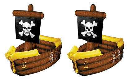 Beistle Inflatable Pirate Ship Coolers, 2 Pack, 33” x 39”, Each Holds Approx. 72 12oz. Cans – Pirate Party Decorations, Inflatable Cooler, Pirate Decorations, Inflatable Cooler for Parties