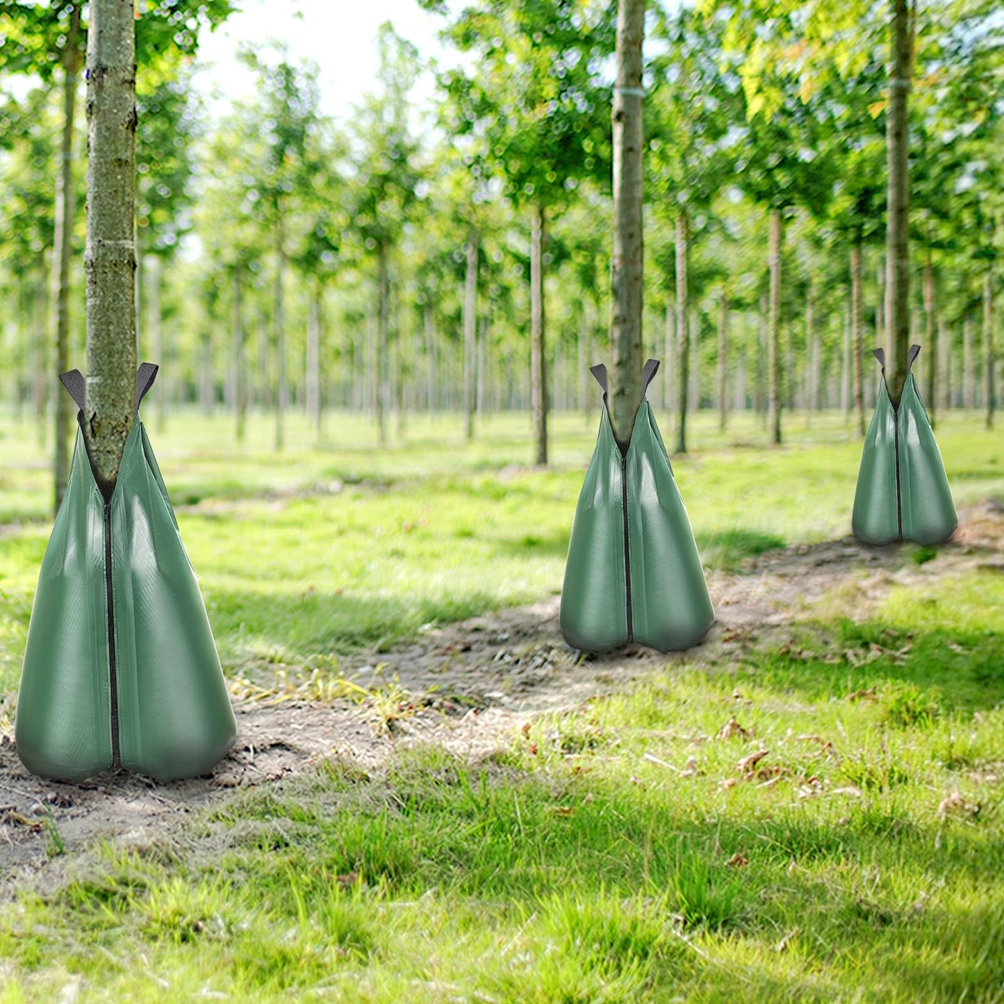 VEVOR Tree Watering Bag, 25 Packs 20 Gallons Watering Bags for New Trees, 5-9 Hours Slow Release Refillable Tree Drip Irrigation Bags with Zipper, Durable Tree Watering System for Deep Root Targeting
