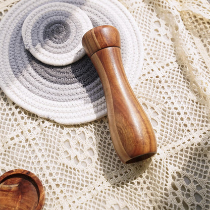 DeroTeno Pepper Mill, Pepper Grinder, Adjustable Ceramic Grinder for Both Pepper and Salt, Acacia Wood, Height 20.5 cm / 8 inch, Dia 6 cm(Tray is NOT Included)