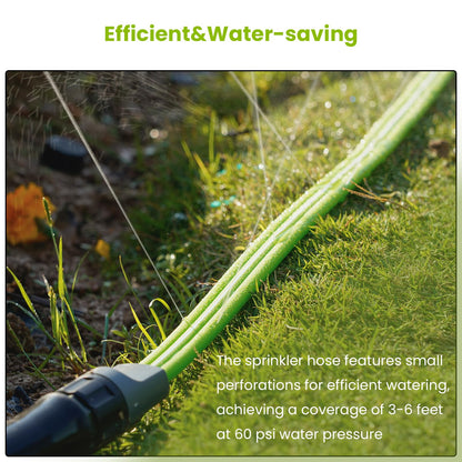 Sprinkler Soaker Hose 50FT 2Pack, Watering Hose with Holes, High-Efficiency Sprinklers System for Garden and Lawn with Staples