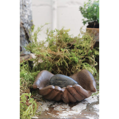 Creative Co-Op Cast Iron Hands Dish with Rust Finish