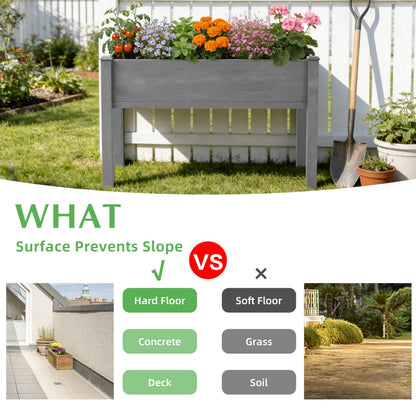 48×24×30 Inch Raised Garden Bed with Legs, Solid Wood Elevated Planter Box Stand with Liner for Outdoor Patio, Backyard & Balcony