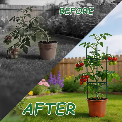 100pcs Garden Stakes Arms for Tomato Cage, Plant Trellis Connectors, Attach 0.43 Inch Dia Tomato Stakes and Plant Stick Supports, 11.8in Plastic Connecting Rod (11mm, No Stake)