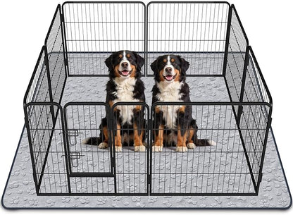 LOOBANI 2 Packs Extra Large Washable Pee Pads for Dogs 72"x72", Non-Slip Reusable Dog Mat, Super Absorbent Whelping Pads, Leak-Proof Dog Playpen Mat for Floor, Bed, Incontinence, Housebreak,Gray