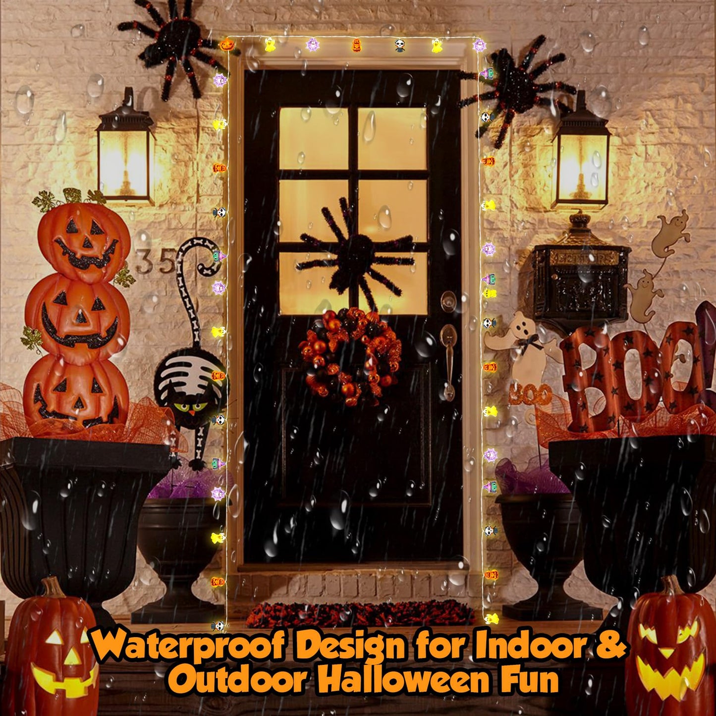 LUTW Halloween Lights Decorations, 10Ft 20 LED Halloween Lights Battery Operated with Timer Waterproof, 8 Lighting Modes, Cute Halloween's String Light for Indoor Outdoor Window Porch Decor