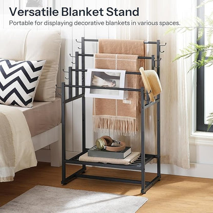HOOBRO Towel Rack and Blanket Ladder, Blanket Holder for Living Room, Bathroom BK07LB01-BF17CJ01