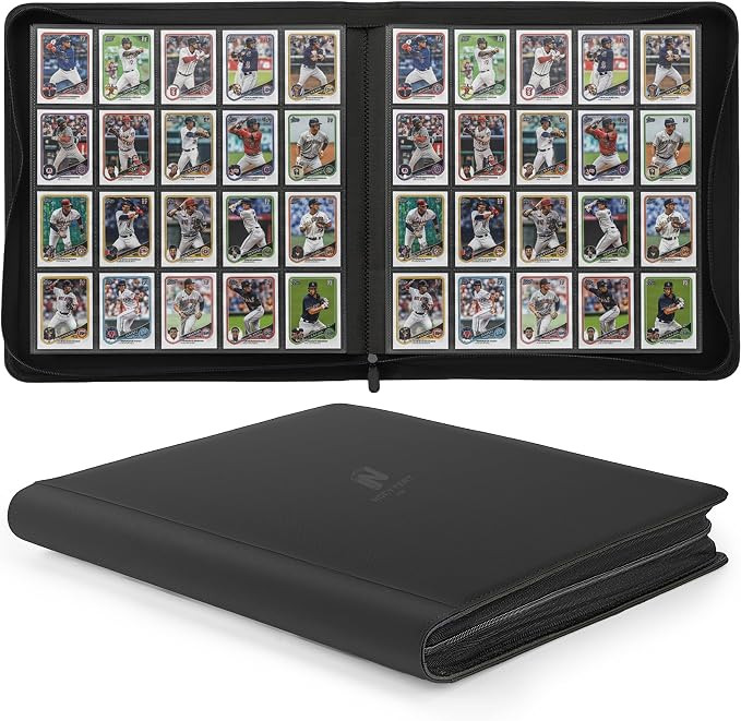 1280+ Cards 20 Pocket Card Binder Collector Card Album Trading Card Binder Ringless Trading Card Album Side Loading Compatible with TCG, Game & Sports Cards (Black)
