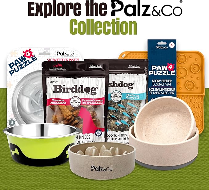Palz&Co EcoBowl with Lid for Dogs & Cats, 28 oz Cinnamon - Natural Bamboo Pet Bowl with Non-Slip Base, Pet Food and Water Dish, Dishwasher Safe
