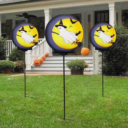 Halloween Ghost Solar Light Stakes Decorations Outdoor, Halloween Lights Ornaments Holiday Decorations Party, Ghost Moom Silhouette Outdoor Halloweens Decor