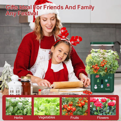 Indoor Garden Growing Systems Self-Watering Plant Pot Smart Gardening System with 17 Watts LED Grow Light Auto Timer Gardening Plant Gifts for Mom Plant Pot for vegetables herbs(No Seeds&Soil)