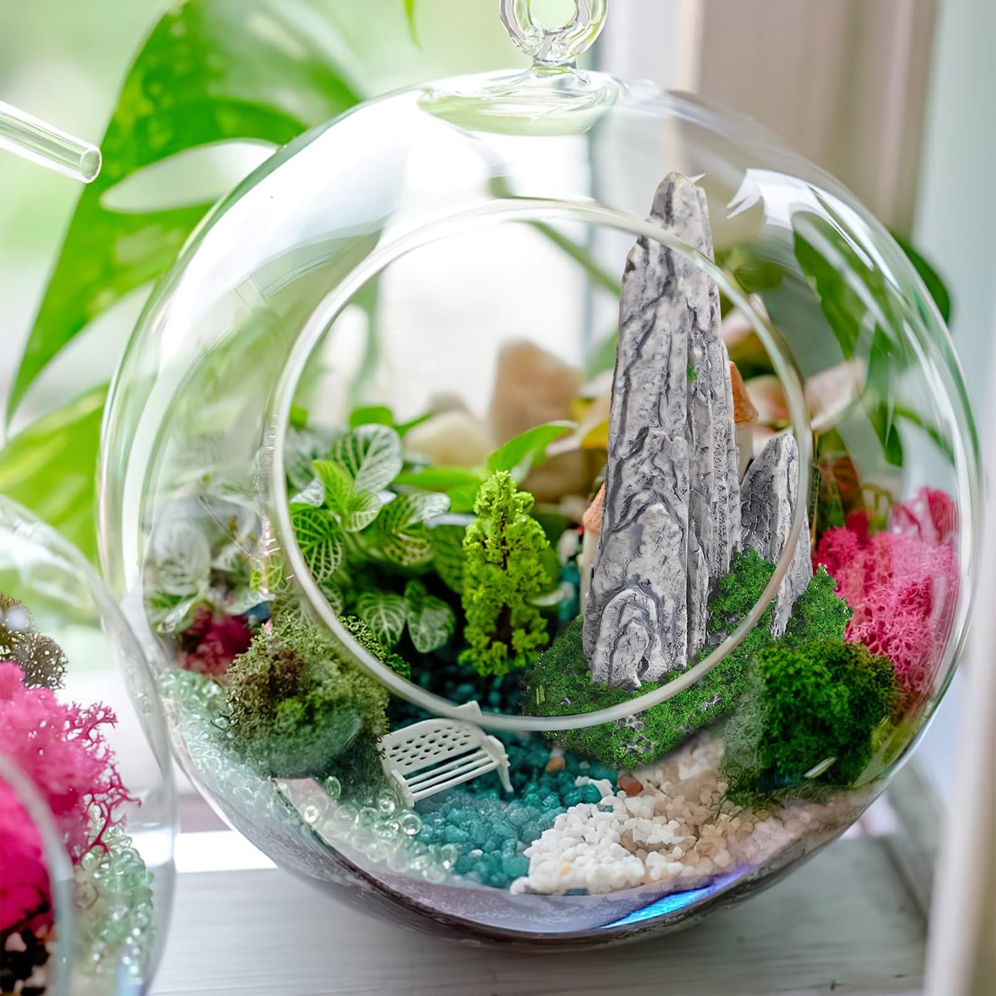 GANAZONO Mini Rockery Decoration Miniature Zen Garden Mountain Decor 8Pcs Bonsai Ornament Accessories Mini Bonsai Figurines Ornament Plant Pot Terrarium Decor