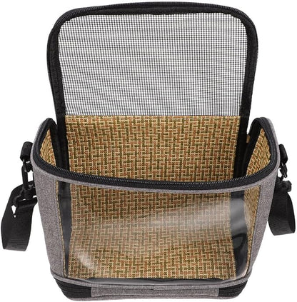 SHINEOFI Parrot Carrier Bag with Crossbody Strap, Large Capacity Portable Bird Carrying Pouch for Outdoor Travel, Small Pet Birds Container in Gray