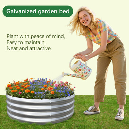 Mycovire Galvanized Garden Bed Kit for Vegetables/Herbs/Flowers, Raised Planter Box, Outdoor, 2x2x1 Feet