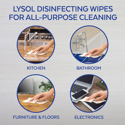 Lysol Disinfecting Wipes To-Go Pack, Lemon Scent, 15 Count (Pack of 3)