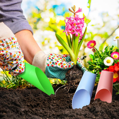 Lanties 18 Pcs Bonsai Soil Scoops Plastic Garden Shovels Garden Tool Bucket Shovel Colorful Small mini Potting Scoop for Plant Flower Succulent