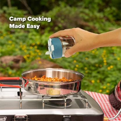 Coghlan’s Camp Spice – 6-in-1 Spice Shaker with Cayenne, Oregano, Garlic Salt, Paprika, Salt & Black Pepper – Compact Seasoning for Camping, BBQs, Travel, Home Kitchens – Made in USA