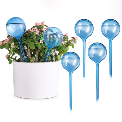 Soilagua 6-Pack Plastic Small Plant Watering Globes, Premium PVC Shatter-Resistant Plant Waterer, Self Watering Planter Insert with Tapered Opening, Automatic Watering Spikes for Daily & Vacation