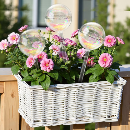 Hdagbnn 6 Pack Large Plant Watering Globes,Iridescent Rainbow Glass Self-Watering Bulbs,Watering Globe Planter Insert for Indoor & Outdoor Plants,DIY,Flowerpot,Hanging Plants,Home Garden