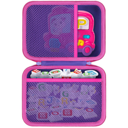 Lebakort Storage Case Compatible with LeapFrog Fridge Phonics Magnetic Letter Set (Purple+Pink Case)