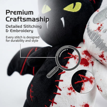 Tabiaprd Reversible Halloween Plush Toy – Flip Vampire & Ghost Glow-in-the-Dark Horror Stuffed Animal 9.8" Collectible Scary Plushies Pillow Ultra-Soft Cuddle Buddy for Halloween Decor, Gifts & Movie