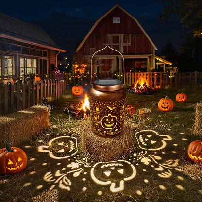 Halloween Decorations Solar Lanterns Outdoor Waterproof Pumpkin Garden Decor Gifts, Halloween Pumpkin Lantern Lights Hanging Solar Lights for Halloween Party, Yard, Patio, Backyard, Porch