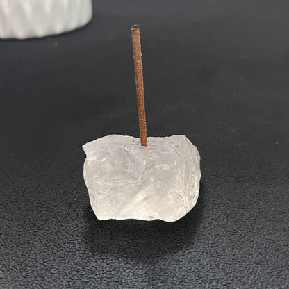 Natural Raw Crystal Incense Holder Set - 3 Unpolished Amethyst/White Quartz/Pink Stone (3-5cm), Aromatherapy Gift for Meditation, Yoga & Home Decor, Healing Energy Stone