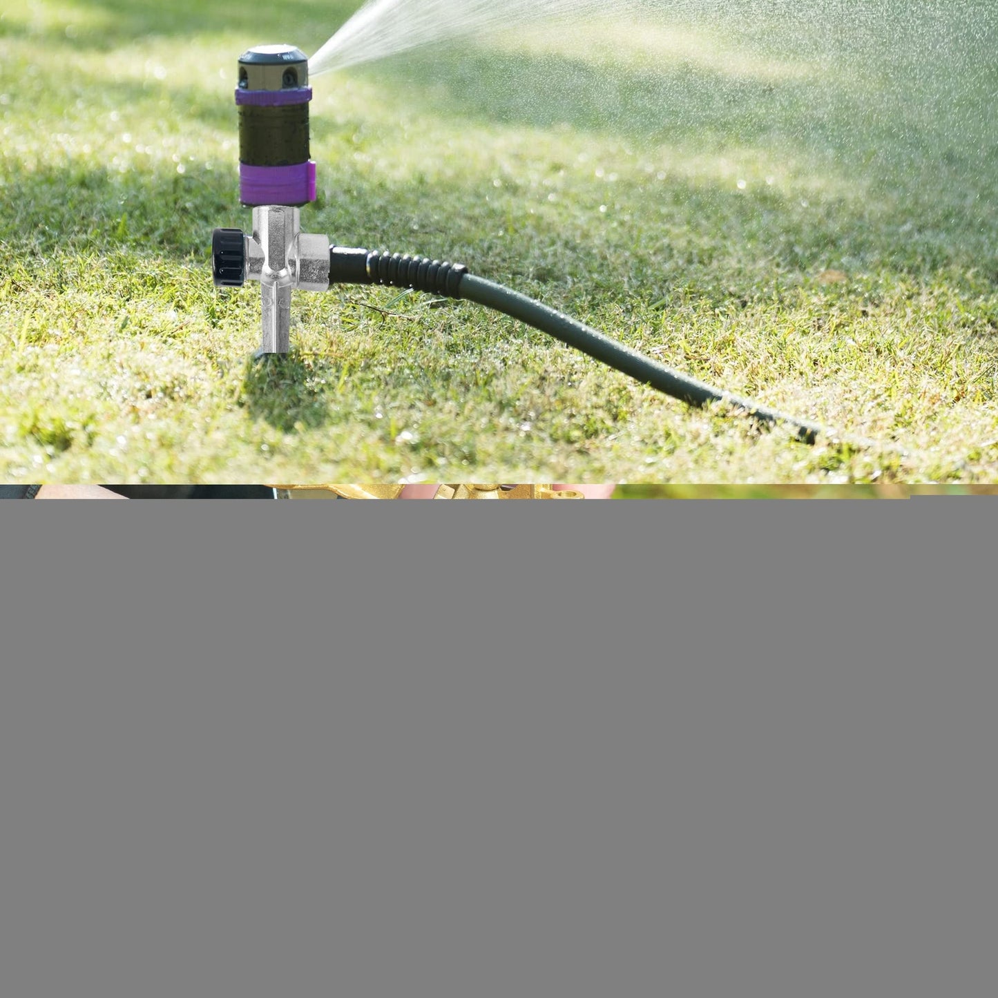 Hourleey 6 Pack 1/2 inch Zinc Alloy Lawn Sprinkler Spike Base, Water Flow Thru Sprinkler for Yard, Lawn, Garden and Grass Irrigation