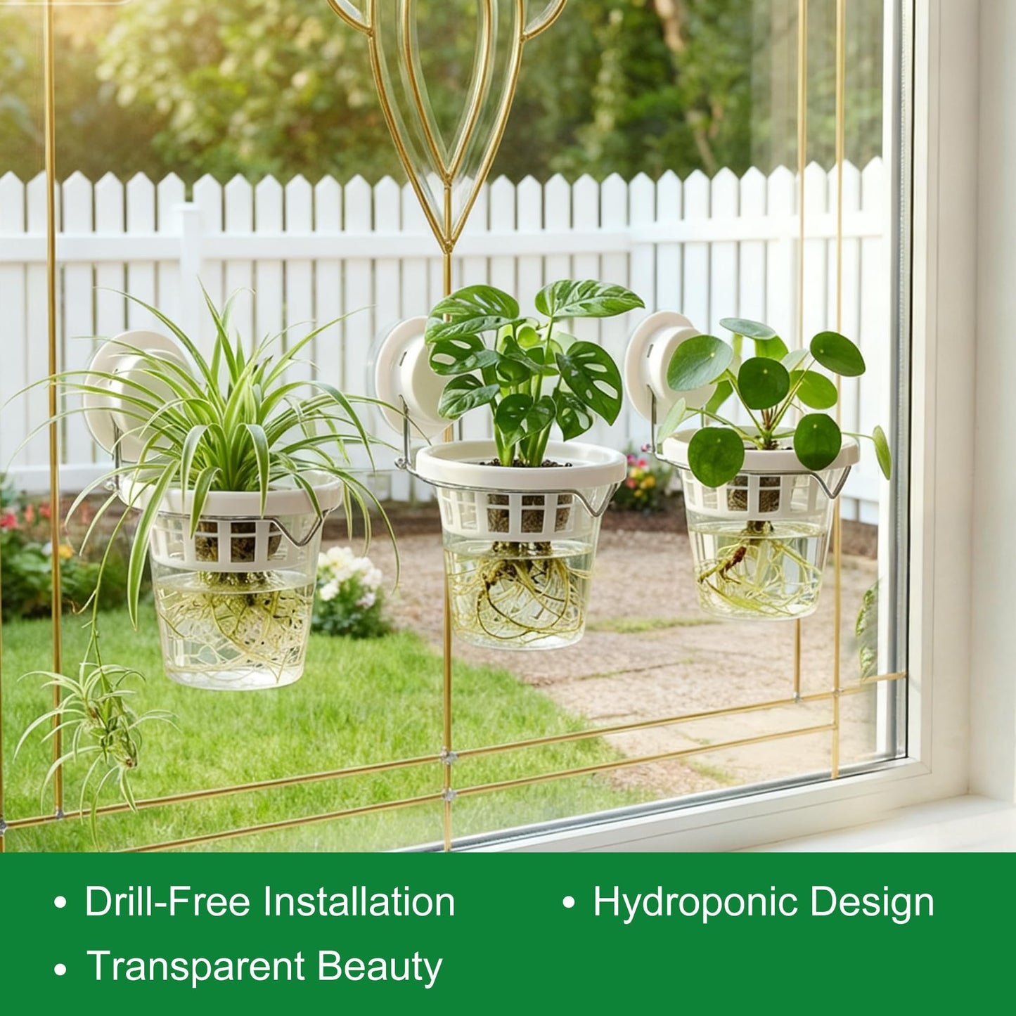 6 Pcs Window Propagation Stations Plastic Wall Hanging Planter with Suction Cup Holder Window Mounted Plant for Hydroponics Plants, Home, Office, Bathroom, Living Room Decor and Any Smooth Surface