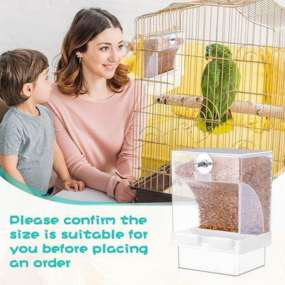 GlikCeil 12 Pcs No Mess Bird Feeder Automatic Bird Feeder for Cage Bulk Parrot Seed Food Container Cage Accessories for Small Medium Parakeet Canary Cockatoo Cockatiel Finch