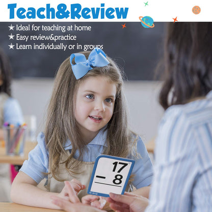 Torlam Multi Math Flash Cards for Kids Ages 4-8 - Addition, Subtraction, Multiplication, & Division - All Facts 0-12 with 4 Rings, Math Games for Kids 6-8 3rd 4th 5th 6th Grade - 332 Cards Total