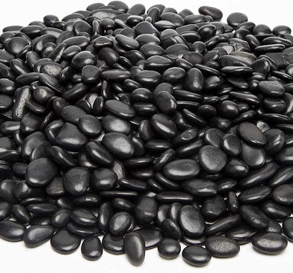 Black Small Decorative Pebbles - Gravel River Rock,Natural Polished Decorative Stones 3/8" Gravel Size,Pebbles Gravel for Bamboo Plants,Succulent,Home Decor,Landscaping,Vase Fillers and More.
