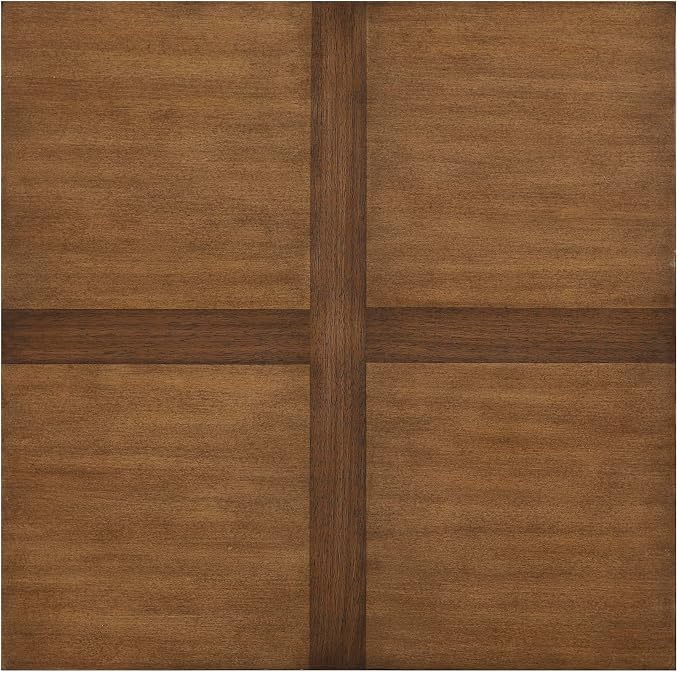 Lexicon Modern Square End Table with Cross Legs, Maple Veneer Wood Accent Table for Living Room, Bedroom, Office, Entryway, Apartment, Easy Assembly, Brown