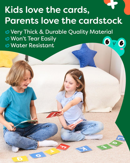 Spanish Alphabet Flash Cards - Thick ABC Flash Cards for Kids Ages 3-6 - Lowercase & Uppercase Letter Recognition Learning Game