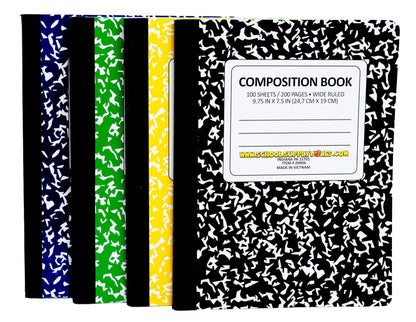 School Supply Boxes | Elementary Writing Bundle (1 Box) | Back to School Essentials Kit for Students & Teachers | Includes Wide-Ruled Filler Paper, Wide-Ruled Notebooks, 12 ct. Pens, & More